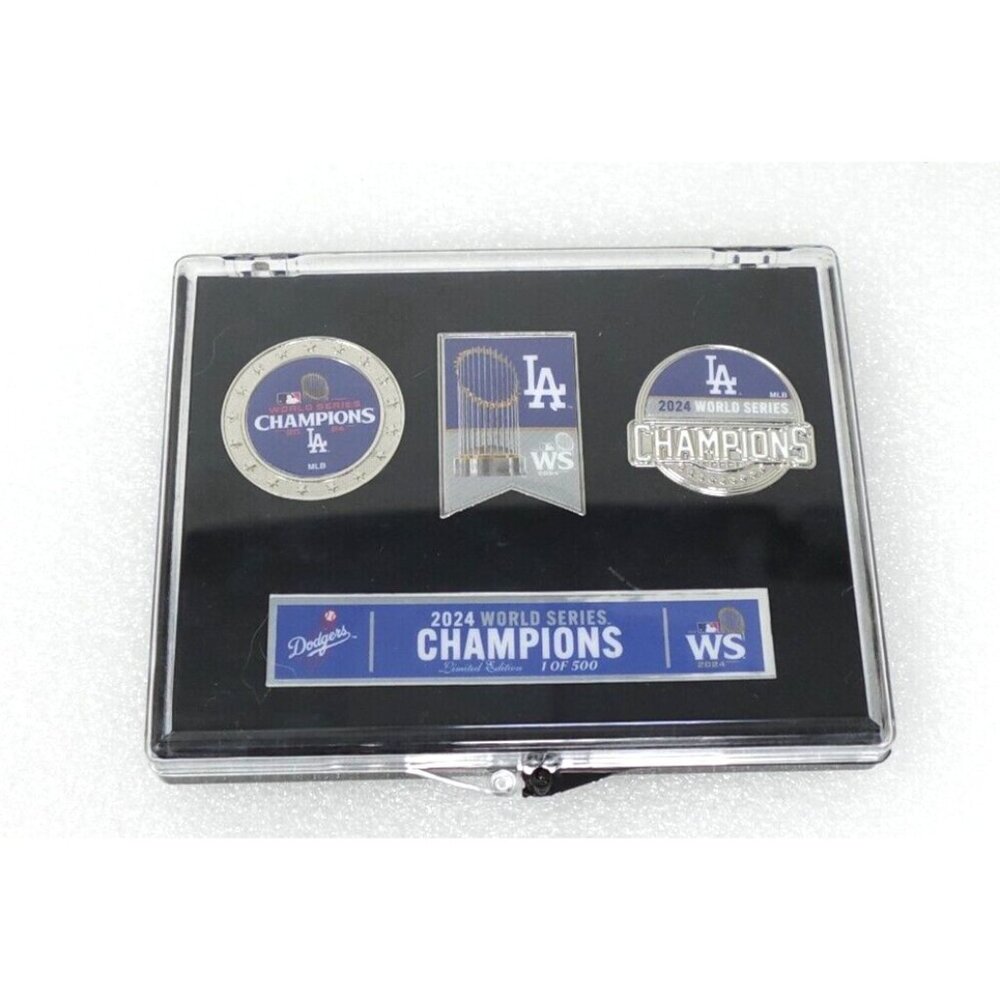 LA Dodgers 2024 World Series Champions Three-Piece Collector Pin Set
